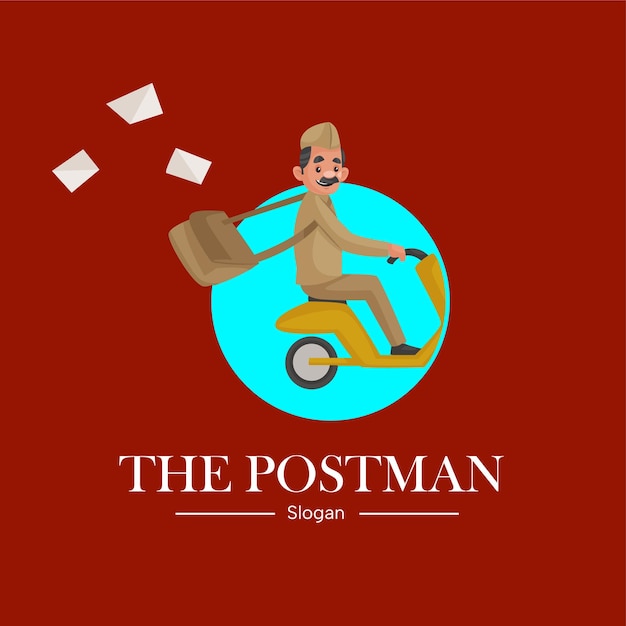 The postman vector mascot logo template