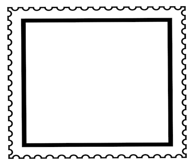 Postmark template Black line frame Mail label