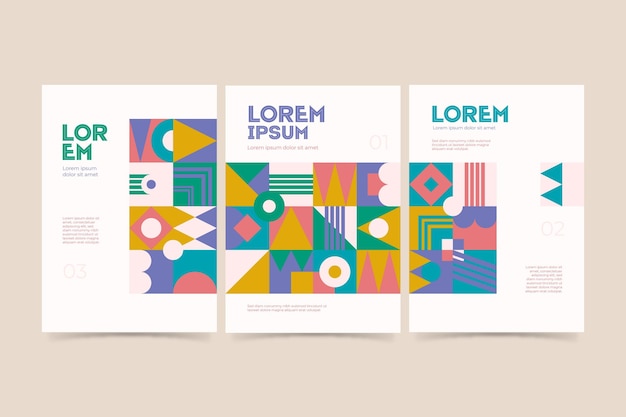 Vector postmodern business cover collection