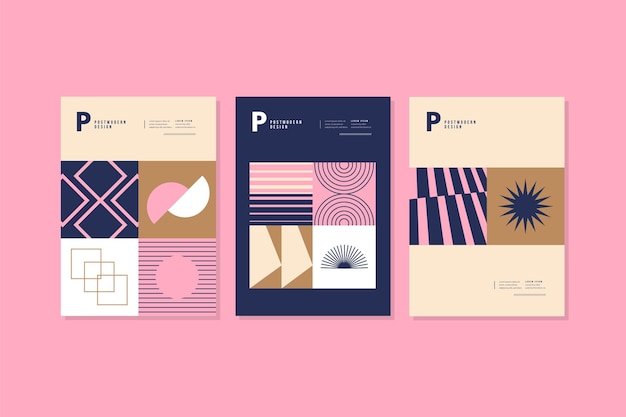 Vector postmodern business cover collection