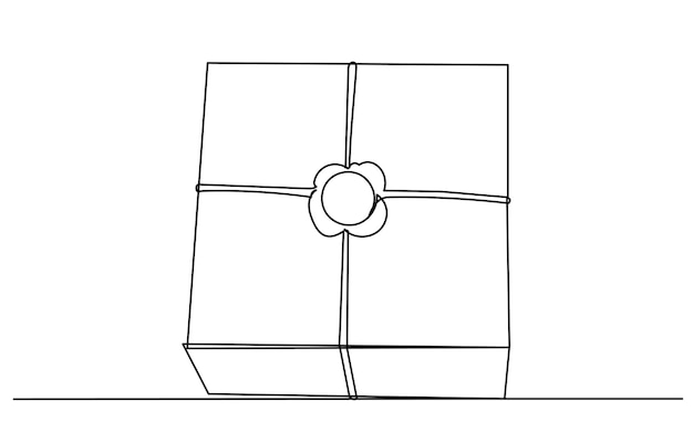 Postpakkettekening door één ononderbroken lijnvector