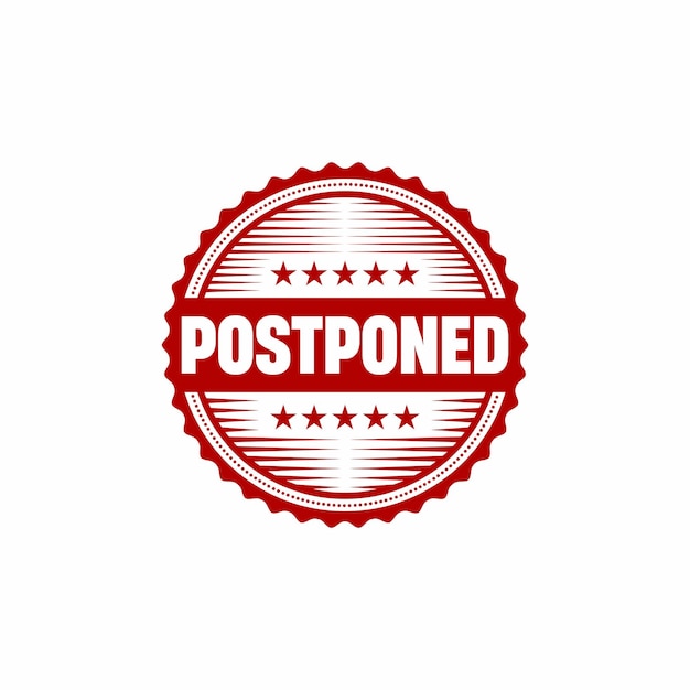 Postponed grunge rubber stamp