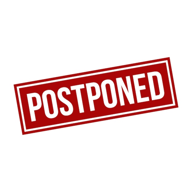 Vector postponed stamppostponed square sign