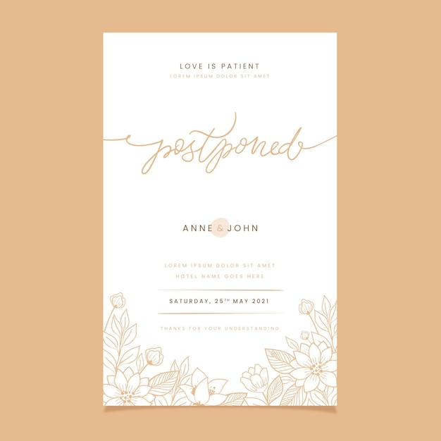 Postponed wedding card draw