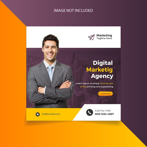 Postsjabloon voor digitale marketing en zakelijke sociale media
