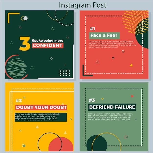 Vector postsjabloon voor instagram-tips