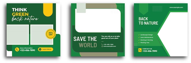 Postsjabloon voor sociale media met Save the Earth