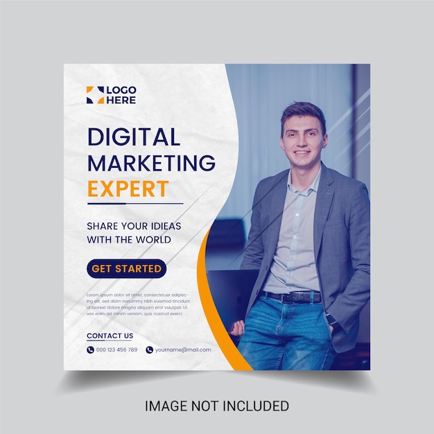 Postsjabloon voor zakelijke sociale media en digitaal marketingbureau