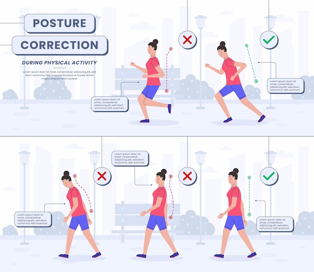 Posture correction infographics