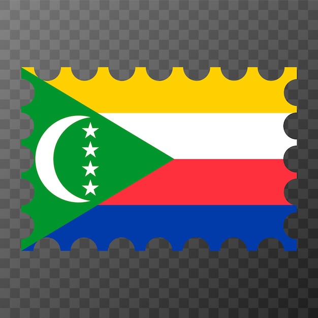 Postzegel met Comoren vlag Vector illustratie
