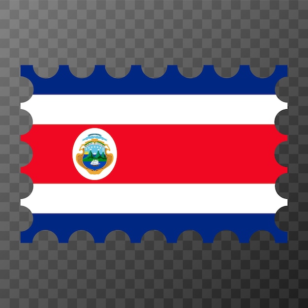 Postzegel met de vlag van Costa Rica Vector illustratie