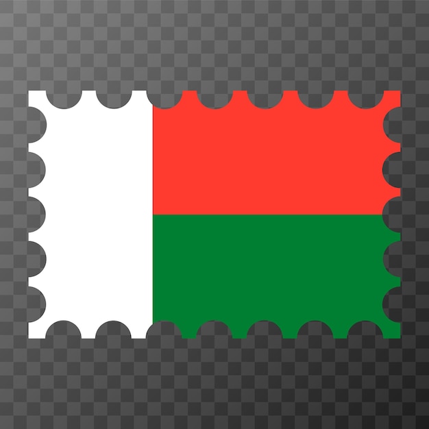 Postzegel met Madagaskar vlag Vector illustratie