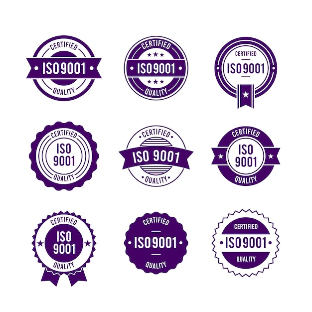 Postzegelverzameling met ISO-certificering