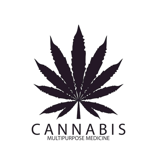 Pot cannabis per cbd thc design logo icona illustrazione vettoriale modello design