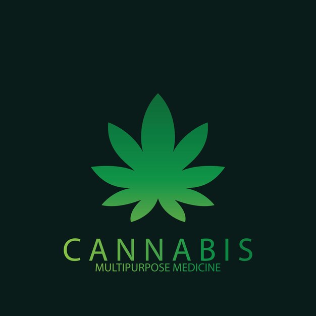 Pot cannabis per cbd thc design logo icona illustrazione vettoriale modello design