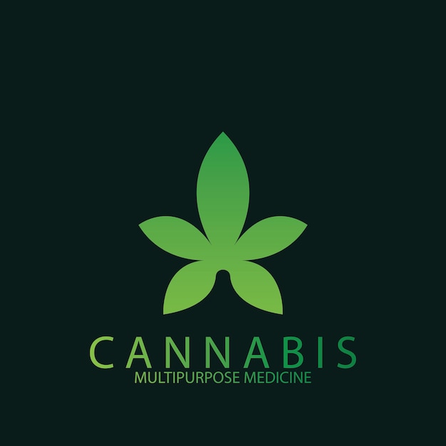 Pot Cannabis voor CBD THC ontwerp logo pictogram vector illustratie sjabloonontwerp