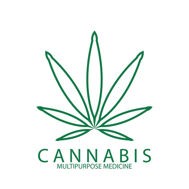 Pot Cannabis voor CBD THC ontwerp logo pictogram vector illustratie sjabloonontwerp