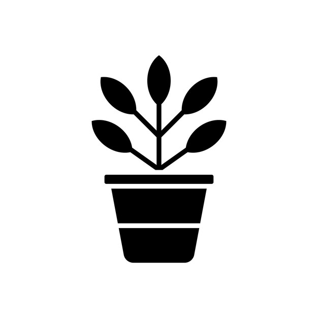 Vector pot flower icon vector design template simple and modern