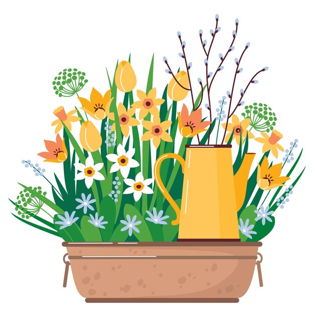 pot flowers spring
