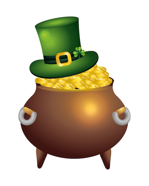 Vector pot gold hat