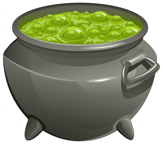 Pot with green magic potion