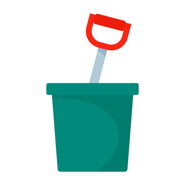 Pot with spade icon Flat illustration of pot with spade vector icon for web design