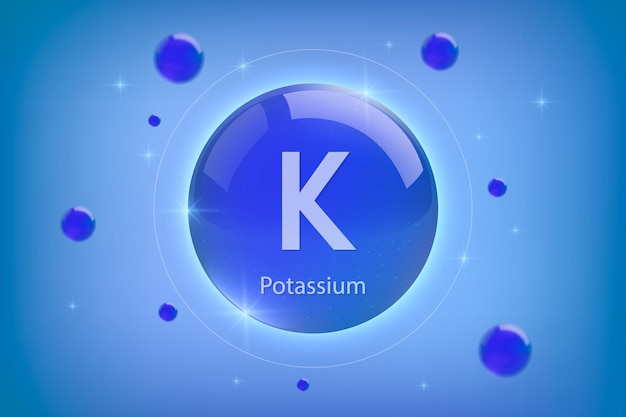 potassium blue icon essential mineral capsule with glowing effects for bone health and wellnes