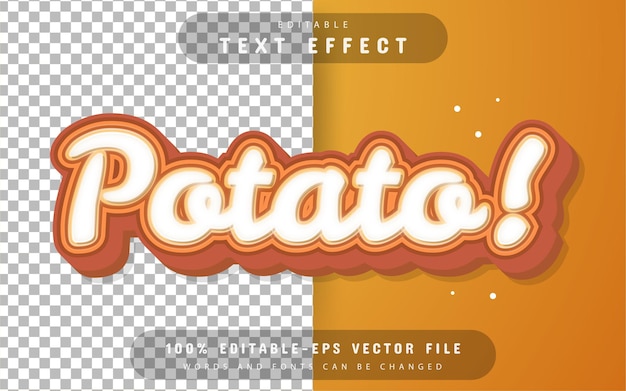 Potato 3d text effect editable