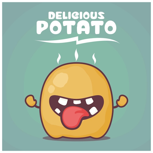 Potato cartoon plant vector illustration