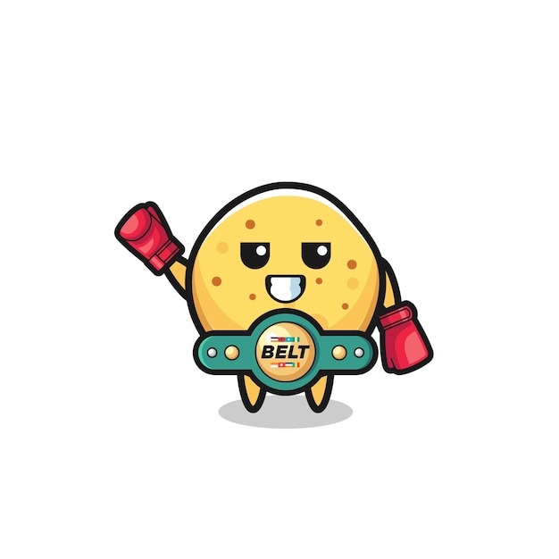 Potato chip boxer mascot character