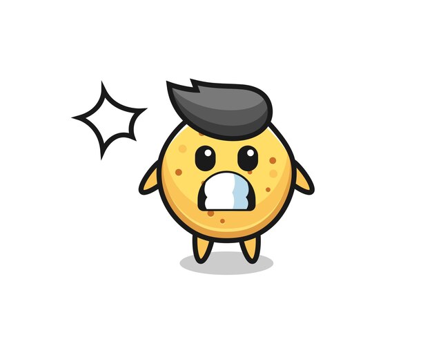 Vector potato chip character cartoon with shocked gesture , cute design