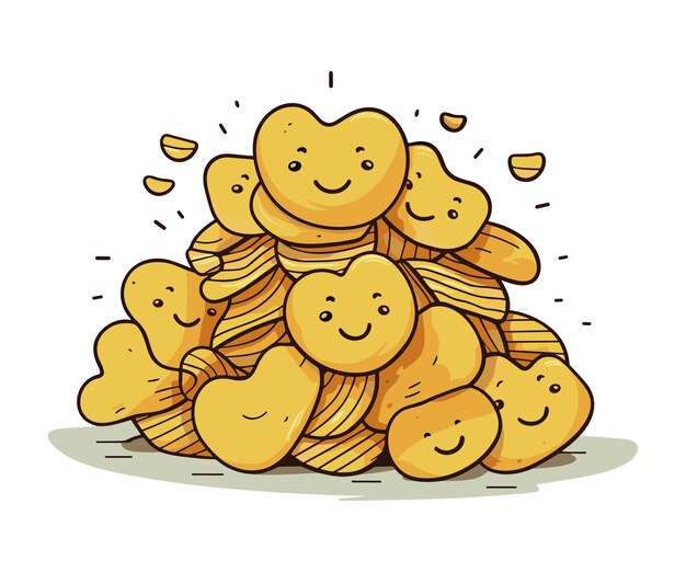 Potato chips cartoon illustration