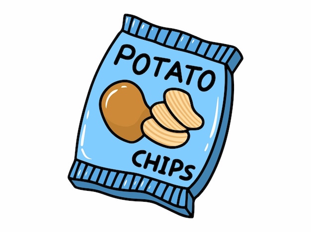 Potato Chips Clip Art Illustration