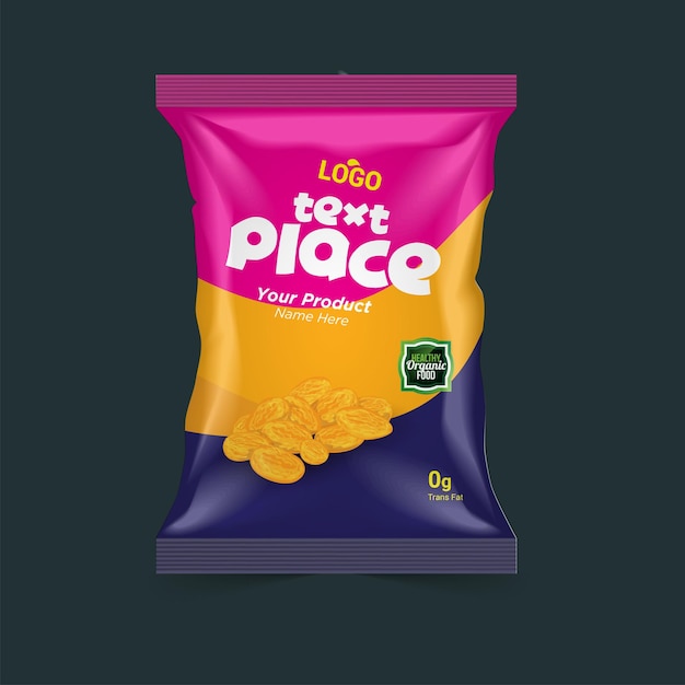 Design del pacchetto di patatine fritte