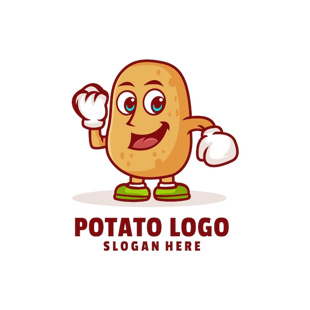 Картофель милый логотип дизайн вектор