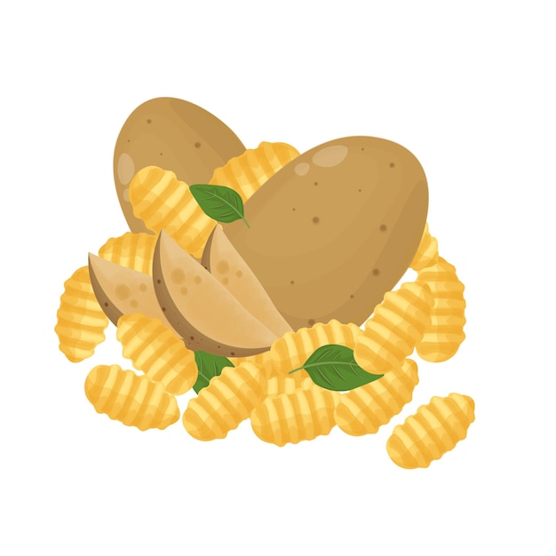 Potato gnocchi vector illustration logo