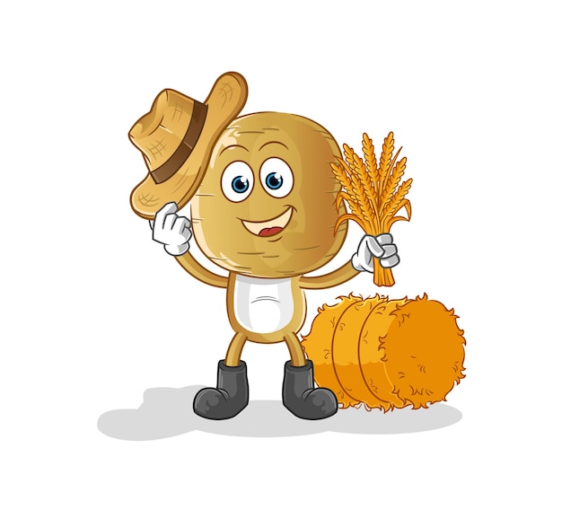 Potato head cartoon farmer mascot cartoon vector