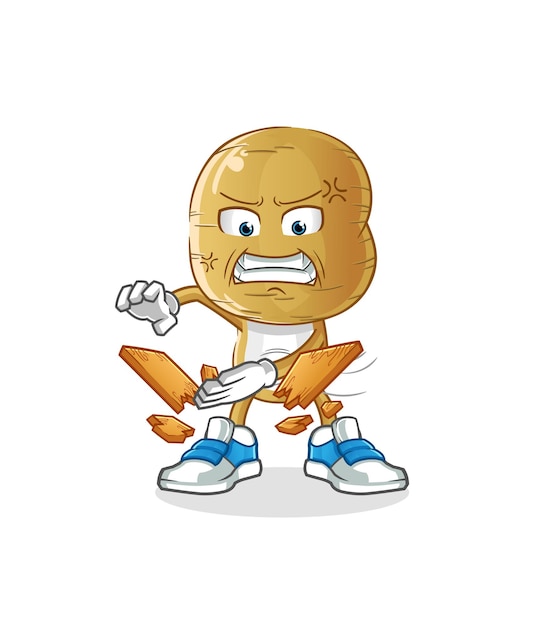 Potato head cartoon karate mascot. cartoon vector