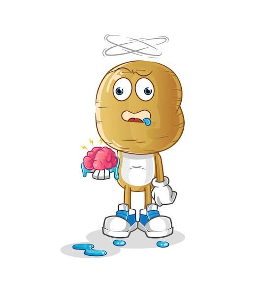 Potato head cartoon no brain vector cartoon character