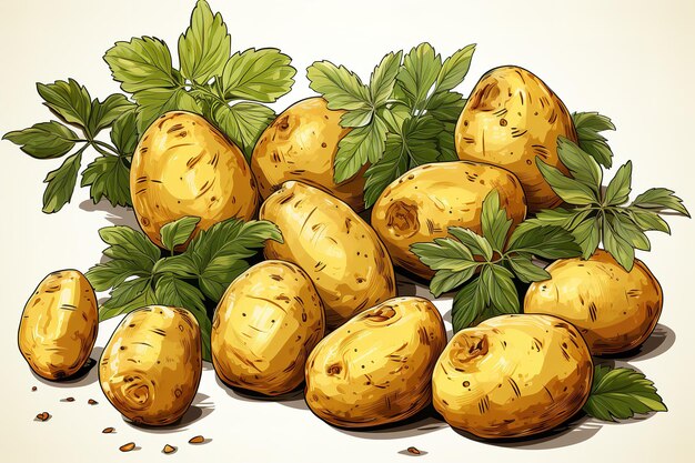 Vector potato isolated on the white background