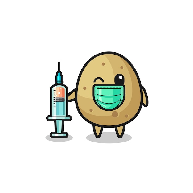 Potato mascot as vaccinator