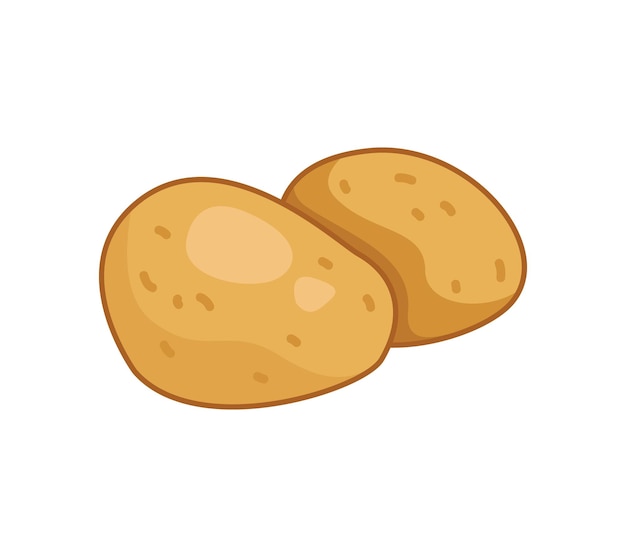 Potato in the skin Vector illustration of a vegetable in a cartoon childish style Isolated