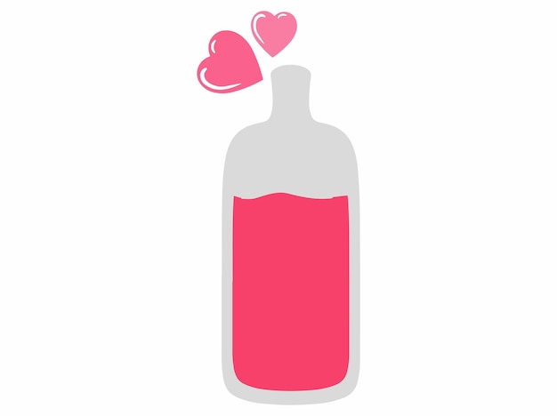 Vector potion bottle achtergrond valentijnsdag