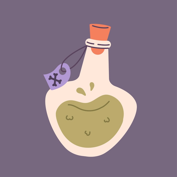 Vector potion in bottle halloween item poison