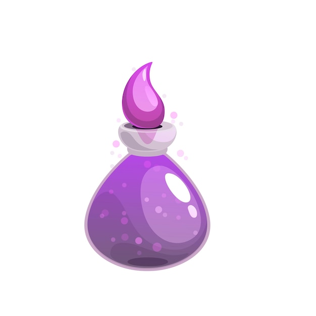 Vector potion bottle vector icon purple magic elixir