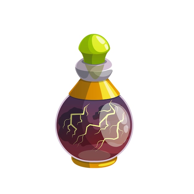 Potion fles met blikseminslag vector icon