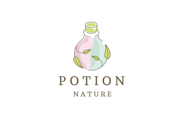Potion of nature leaf logo icon design template