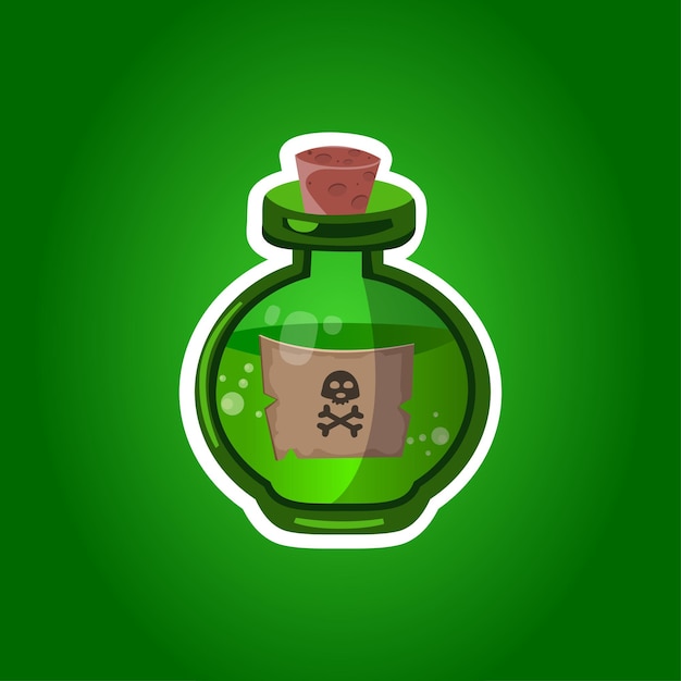 Vector potion for witch bottle of poison