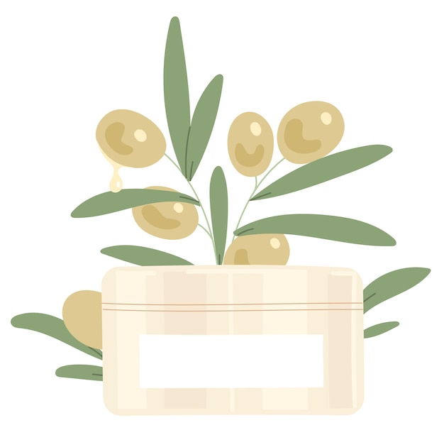 Potje olijfolie crème moisturizer voor gezicht of lichaam