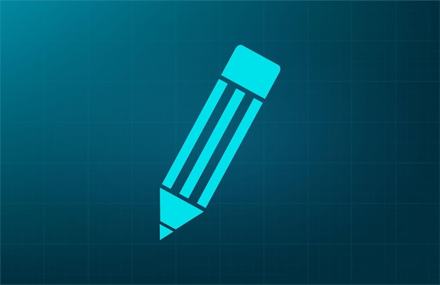 Potlood briefpapier symbool Vector illustratie op blauwe achtergrond Eps 10